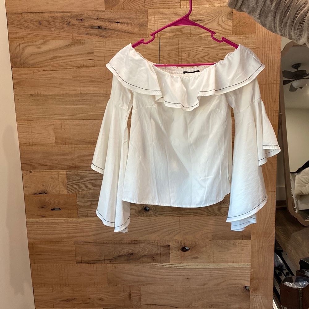 Off the shoulder white blouse